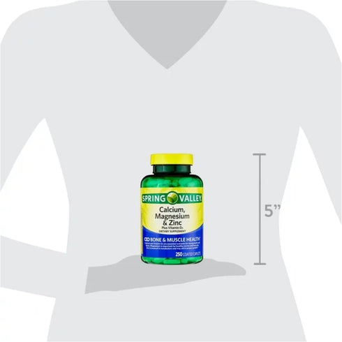 Calcium Magnesium Zinc with Vitamin D3, 600 mg Calcium Supplement, Calcium Magnesium Supplement + STS Sticker