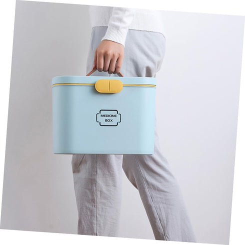 Multi-Functional First Aid Box with Emergency Handle Home Medicine Storage Organizer Compact Medicine Container