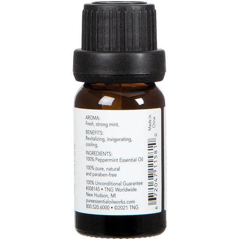 Pure Essential Oil Works 100% 10 ml/0.33 oz. Peppermint Oil, Pure, Natural, Paraben-Free and Therapeutic Grade