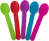 Disposable Mixed Color Assorted Heavy WideHandle Plastic Spoons Frozen Yogurt Spoon,Ice Cream Spoons,Frozen Dessert Spoons 50Pc