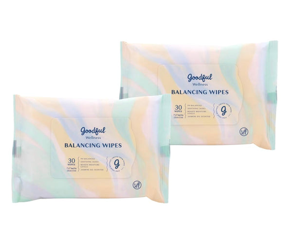 VitaBoost Goodful Wellness pH Balancing Wipes, 30 Count (Pack of 2) Hypoallergenic Feminine