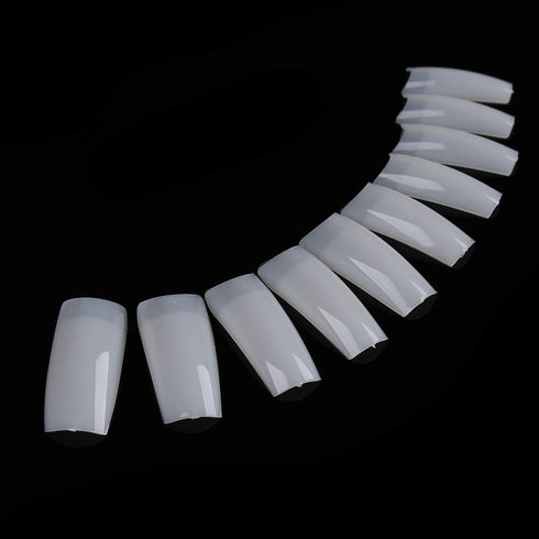 Yimart 500pcs Natural French Acrylic Style Artificial False Nails Tips with Box (Natural)
