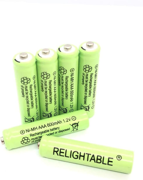 NiMH AA/AAA 600mAh 1.2V Rechargeable Batteries for Solar Lights, Garden Lights, and Remotes (6PCS)