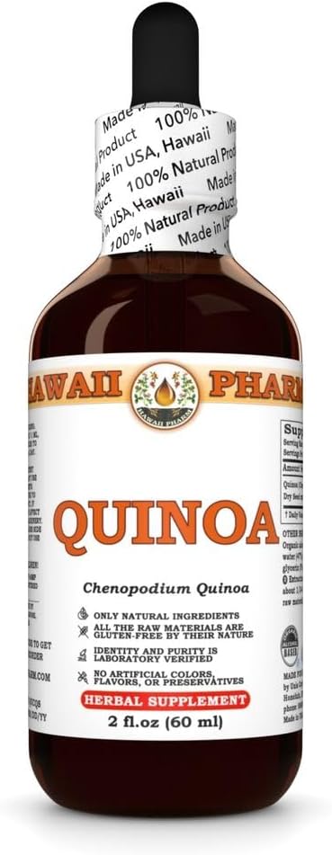 Hawaii Pharm Quinoa (Chenopodium Quinoa) Dry Seed Tincture, All Natural, Vegan, Pure Liquid Extract