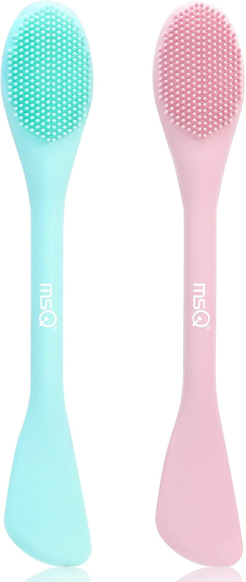 MSQ Silicone Face Mask Brush, 2 Pack Soft Facial Cleansing Scrubber for Skincare