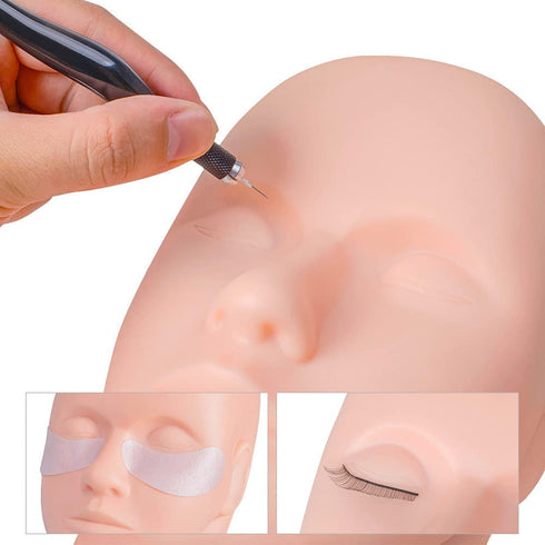 Practice Training Lash Mannequin Head for Make Up and Lash Extension, Soft-Touch Rubber Doll Face Head, Easy to Clean