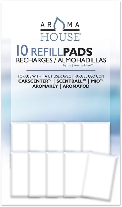 Aromatherapy Diffuser Unscented Refill Pads - Essential Oil for ScentBall, Carsceter Aromakey, Aromapod & Mio, 10 Count