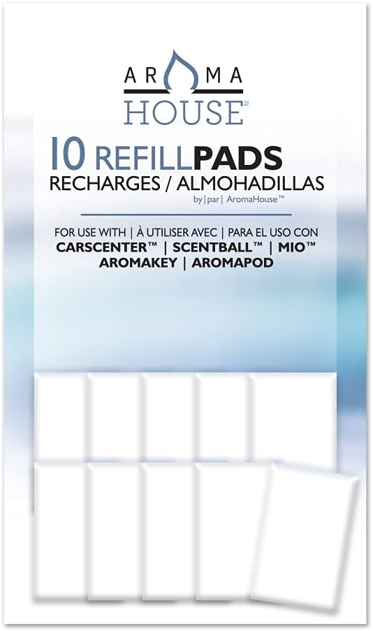 Aromatherapy Diffuser Unscented Refill Pads - Essential Oil for ScentBall, Carsceter Aromakey, Aromapod & Mio, 10 Count