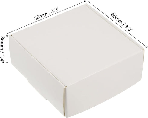 PATIKIL 3"x3"x1.5" Paper Soap Box, 20 Pack Homemade Soap Boxes Square Presents Packaging Boxes for Birthday Christmas DIY Craft, White