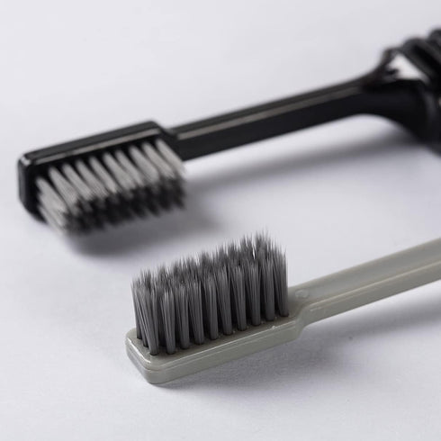 Bamboo Charcoal Folding Toothbrush 2 Pack for Travel, Camping, and Holidays