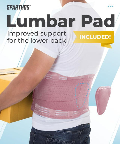 Sparthos Back Support Belt for Immediate Relief from Back Pain, Sciatica, Herniated Disc - Breathable Brace with Lumbar