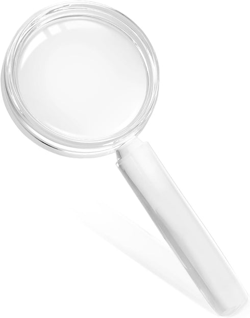 MAGDEPO 3X Handheld Magnifier, 2-in-1 Clear Acrylic Magnifying Glass with Bar Handle for Reading Small Prints