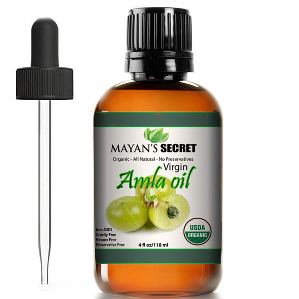 Mayan's Secret - 4oz Pure Amla Oil for Hair Growth, Cold Pressed Virgin Organic, USDA Certified