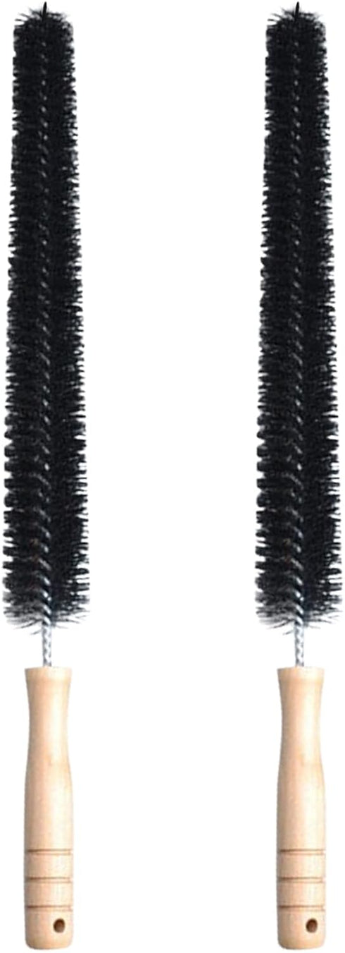 2 Pack Radiator Brush, 40 cm Long Flexible Vent Cleaner with Wooden Handle for Refrigerators and Baseboards