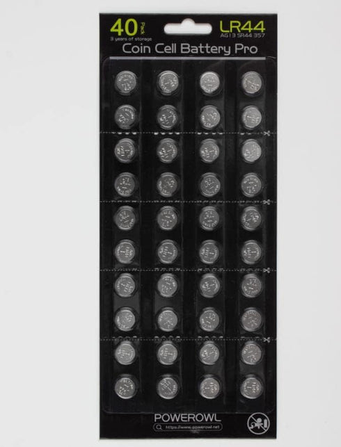 POWEROWL High Capacity LR44 Batteries, 40 Pack, L1154F AG13 357 303 SR44 A76 Premium Alkaline