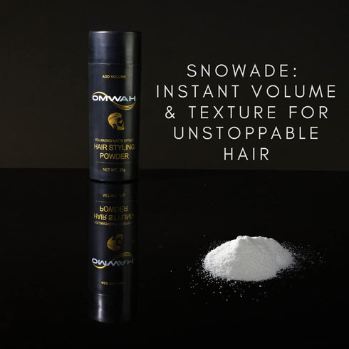 OMWAH SNOWADE Hair Styling Powder (25g) - All Natural Look Mens Hair Powder - Adds Volume & Texture