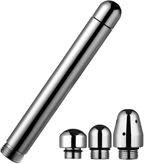 Nozzle Shower Cleaner - 3 Heads Aluminum Cleansing Colonic Douche System (Silver)