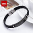 KBNSUIAN Custom Leather Medical Allergy Awareness Alert Bracelet Personalized Food Allergic Alarm Bangle for Adults
