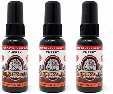 BluntPower Oil Based Concentrated Air Freshener, Cherry 1.5oz, 3 Pack, Room, Car, Bathroom Deodorizer Spray
