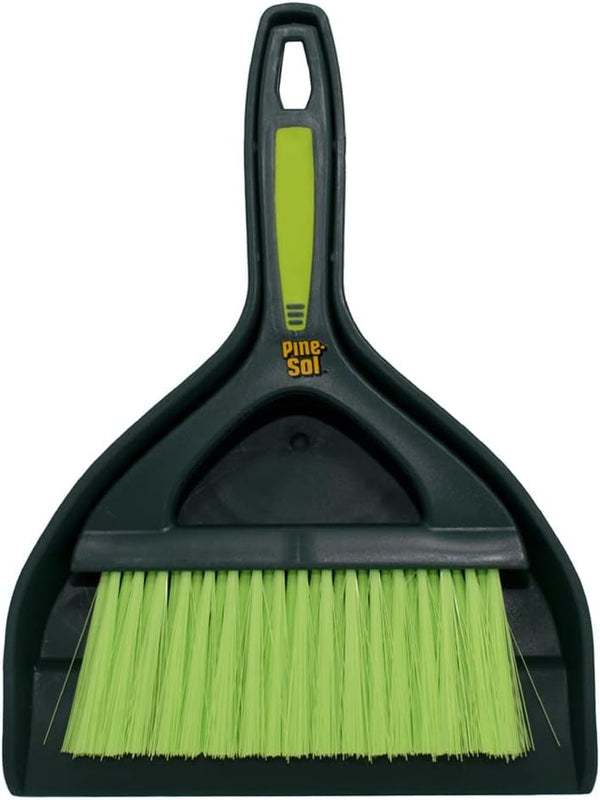 Pine-Sol Mini Dustpan and Brush Set | Portable, Compact Dust Pan and Hand Broom for Cleaning, Green