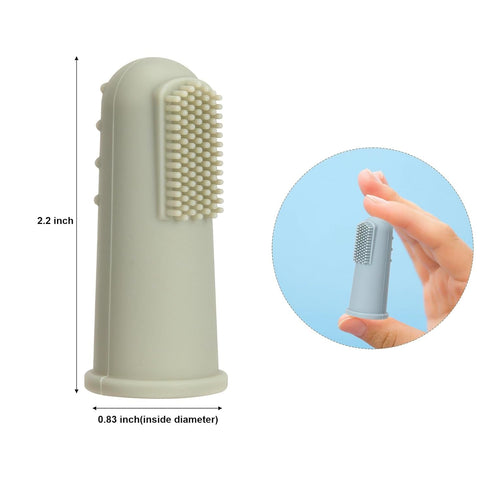 Baby Finger Toothbrush with Case, Food Grade Silicone, BPA Free, 2-Pack (Dusty Lilac + Apricot)