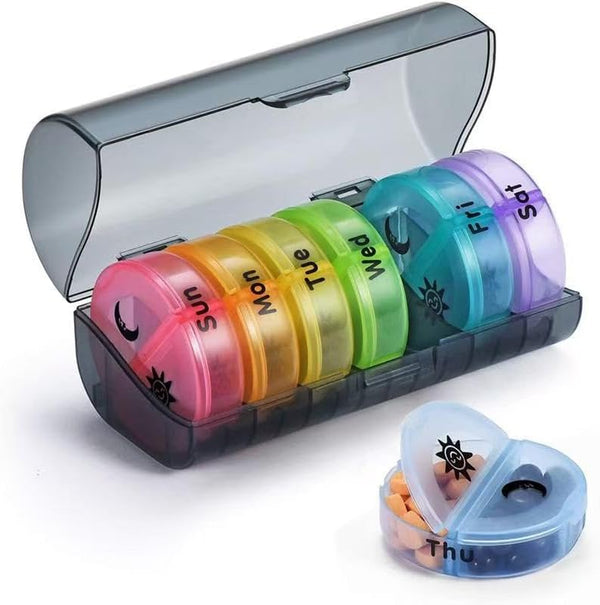 HoneyHu Weekly Pill Organizer 7 Day AM PM, Large 2 Times a Day