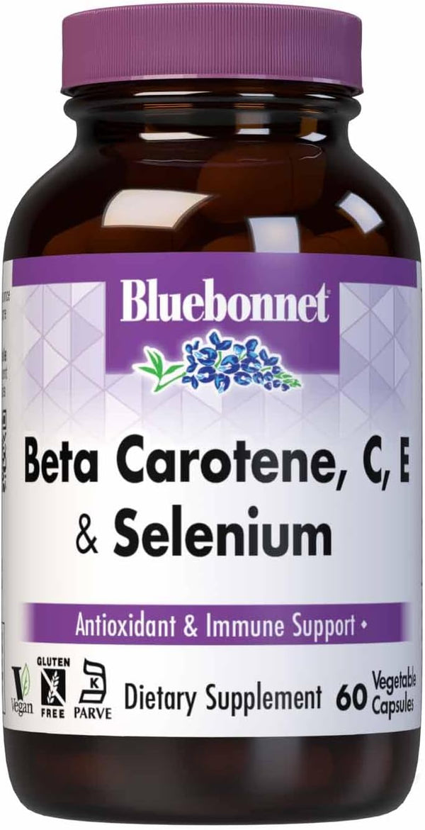 BlueBonnet Beta Carotene C and E Plus Selenium Vegetarian Capsules, 60 Count