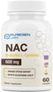 Puregen Labs N-Acetyl-L-Cysteine (NAC) 600mg - Supports Immune, Respiratory, Liver Health - 60 Vegetarian Capsules