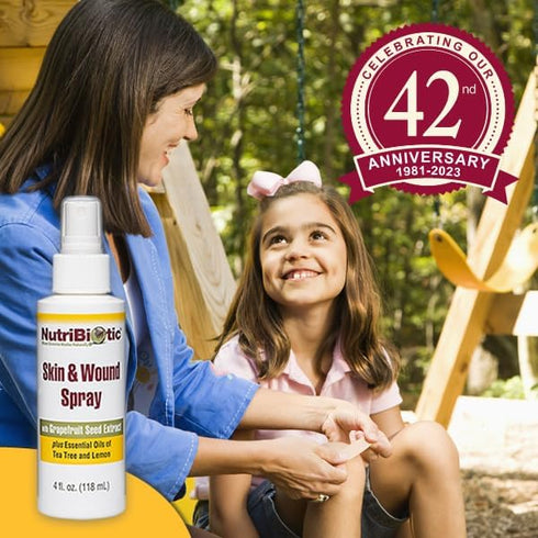 NutriBiotic Skin & Wound Spray with GSE, 4 Fl Oz | Non-Medicated Grapefruit Seed Extract & Essential Oils