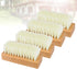 GLEAVI 4 Pcs Soft Bristles Heavy Duty Scrub Cleaning Brush with Wooden Handle for Upholstery and Car Interior