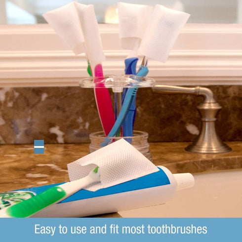 Toothbrush Shields - Head Cover Caps, Breathable & Disposable, Perfect for Travel, Home & Office, 20 Count