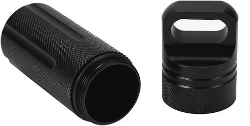 Keychain Container, Waterproof Airtight Pill Storage Case for Men and Women, Outdoor Travel Camping Tool (Black)