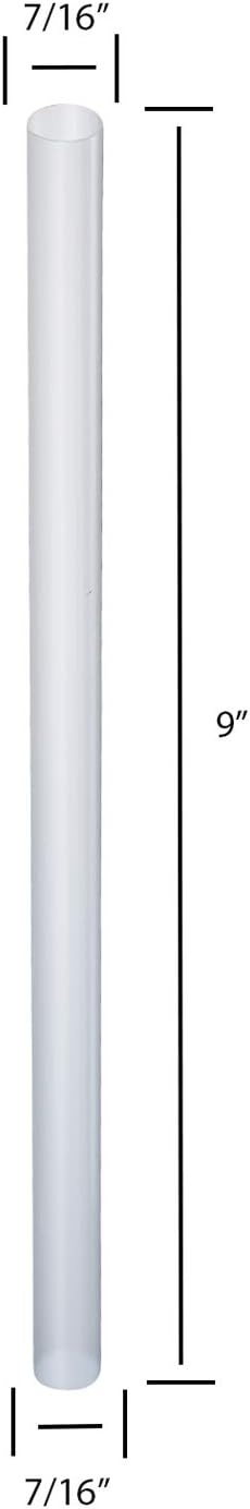 Clear Jumbo Smoothie Straws, 100 Pack of 9'' Disposable Wide-mouthed Large Milkshake Straws