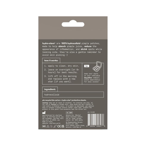Starface Earth Star BIG PACK, Hydrocolloid Pimple Patches, Absorb Fluid and Reduce Redness, Cute Star Shape and 4 Neutral Colors (96 Count)