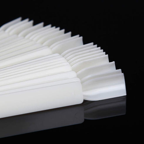 JASSINS 50 Pcs Nail Swatch Sticks with Ring, Fan-shaped Display Tips for Nail Art Polish Practice