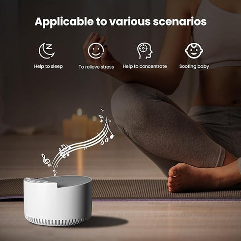 IOUGDSEC 6 3 White Noise Machine with Wireless Charger & Bluetooth Speaker, Soothing Sounds Sleep Sound Machine