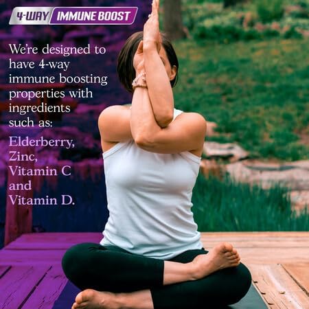 Organic Elderberry Capsules - 4-Way Immune Boost, Vitamins C, D, Zinc Support, 60 Capsules