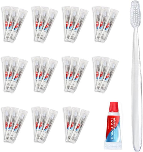 World Amenities - Bulk Disposable Dental Kit Bundle with Toothbrush and Toothpaste