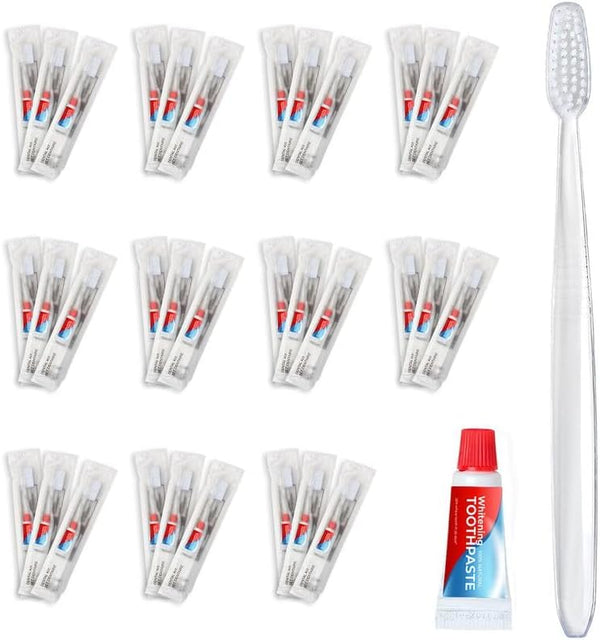 World Amenities - Bulk Disposable Dental Kit Bundle with Toothbrush and Toothpaste