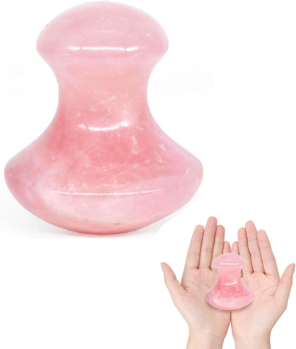 Mushroom Gua Sha Stone - Natural Rose Quartz Aventurine Face Massager for Eye, Neck, Spa Relaxing Massage