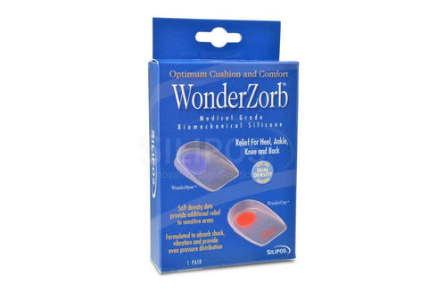 Wonder-Spur Soft Silicone Blue Dot Heel Cups, Large fits Men's 8-10, Women's 10-12