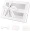 PACKQUEEN White Gift Box with Window, 9x6.5x3.8 Inches, Clear Gift Box with Ribbon and Card
