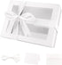 PACKQUEEN White Gift Box with Window, 9x6.5x3.8 Inches, Clear Gift Box with Ribbon and Card