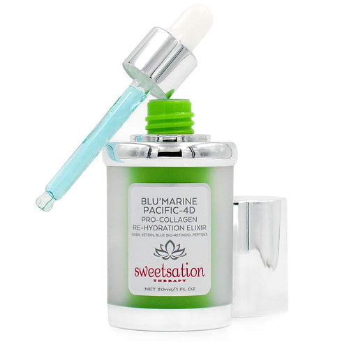 YUNASENCE BLU’MARINE Pacific – 4D Pro-Collagen Re-Hydration Elixir with Malachite Extract, 4D Hyaluronic Acid & GABA,