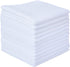 SINLAND 12 Pack Microfiber Cleaning Cloths, 12"x12", White, Absorbent Dish Rags, No Streak Lens Cloths