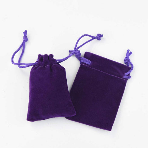 Nydotd 100pcs 2 X 2.8 inch Velvet Cloth Jewelry Pouches, Drawstring Bags for Christmas Candy Gift Bag, Wedding Favors
