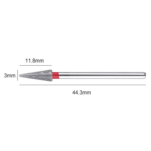 NMKL38 3/32" Tapered Diamond Nail Drill Bit, Rotary Cuticle Clean Burr Nail Art File for Electric Drill Machine, Fine -