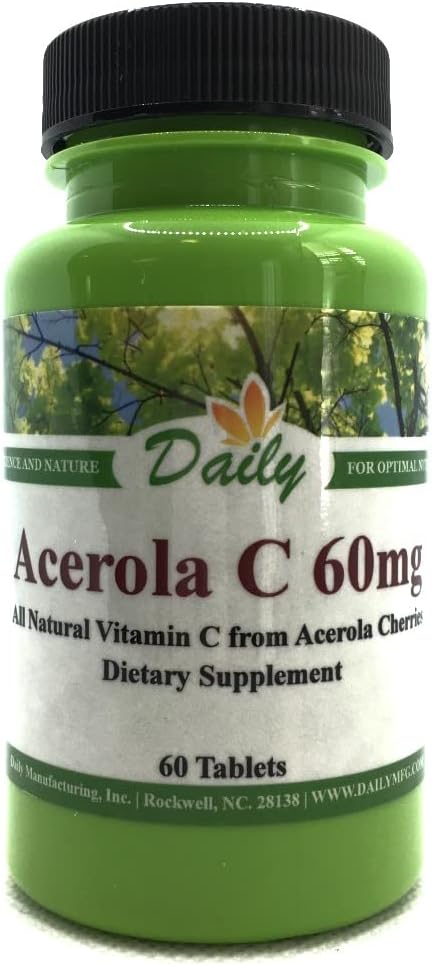 Daily Manufacturing Acerola C (Vitamin C from Acerola Cherries) 60 Chewable Tablets