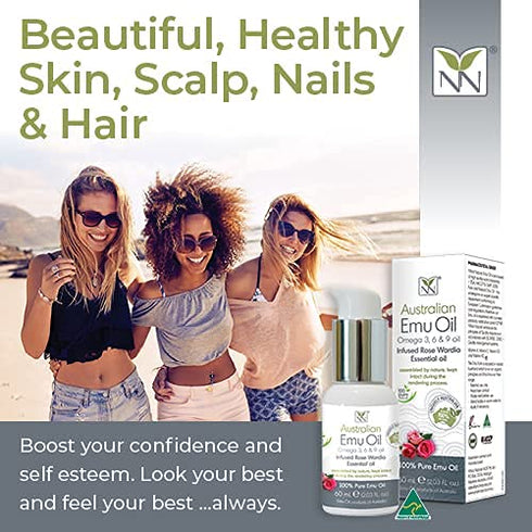 Y-Not Natural Ultra Pure Australian Emu Oil, Luxury Emu Oil 60 mL, Infused with Rose Wardia, Ultimate Moisturizer