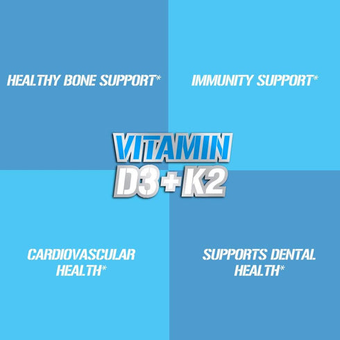 Evlution Nutrition Vitamin D3 + K2 - 60 Servings - Supports Immune System, Bone, Brain & Heart Health